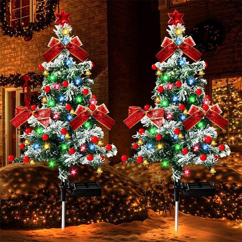 Solar LED Christmas Tree Lights for Outdoor Lawn and Courtyard Decoration