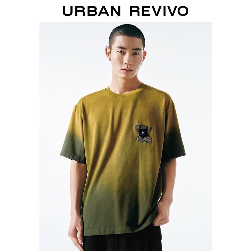 UR 2025 Men s Trendy Color-Block Embroidered Cotton T-Shirt XS