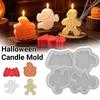 4 Cavity Halloween Candle Mold Creative Halloween Silicone Mold 3D Candle Mold Party Decoration