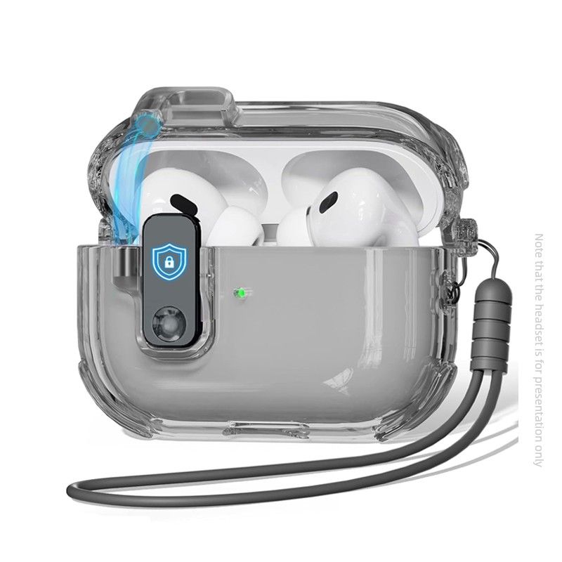 

Чехол Автоматическая откидная крышка Встроенные накладки для наушников Airpod3 Минималистичный Ударопрочный Защитный чехол Второе поколение Чехол для наушников Apple Apple AirPods 3 Transparent Black [Send Lanyard]]