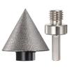 HARFINGTON Diamond Beveling Chamfer Bits 2"/50mm Dia 5/8-11 Thread Cone Grinder Bit with Adapter, Countersink Drill Bit To Enlarge Holes for