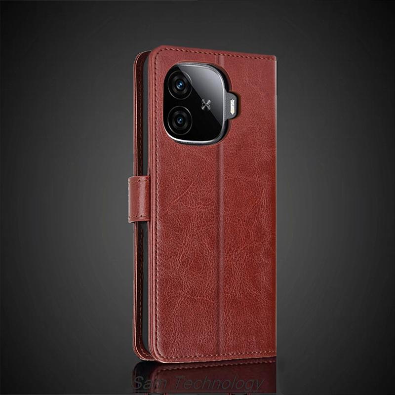 Card Holder Cover Case for Vivo iQOO Z9 Turbo Pu Leather Flip Cover Retro Wallet Phone Case Business Fundas Coque