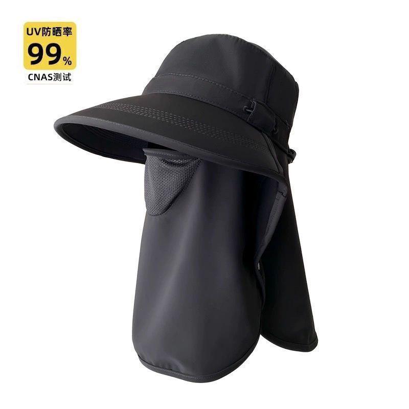 Wide Brim Sun Hat Full Face Neck Coverage Breathable for Women Outdoor Beach Hiking чёрный