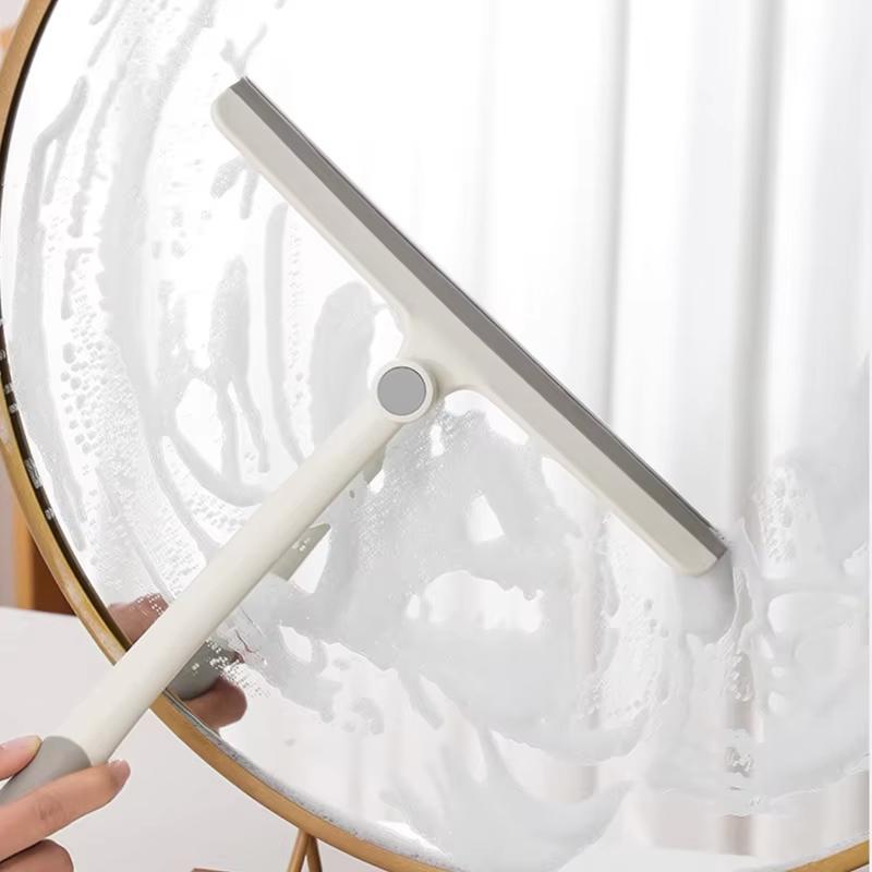 360° Rotatable Shower Squeegee Glass Wiper Scraper Squeegee Cleaner With Silicone Holder Bathroom Mirror Scraper Cleaning