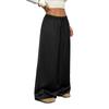 Women's High Waist Wide Leg Pants Loose Fit Casual Trousers Lightweight Flowing Fabric Elastic Waistband with Drawstring