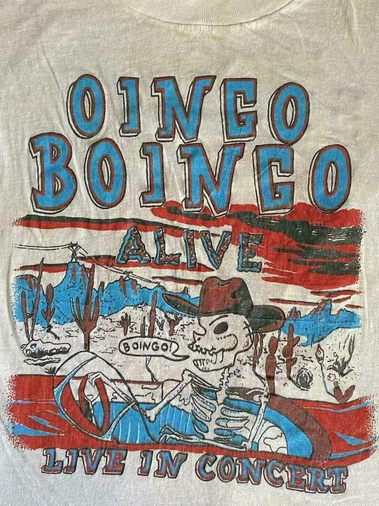 Oingo Boingo Band Live In Concert White T-Shirt Cotton Unisex Unisex T-Shirt S