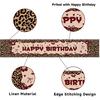 Leopard Print Birthday Table Runner 13 x 72 Inches Cheetah and Cherry Birthday Decorations for Home Kitchen Indoor Holiday Party Farmhouse Decor