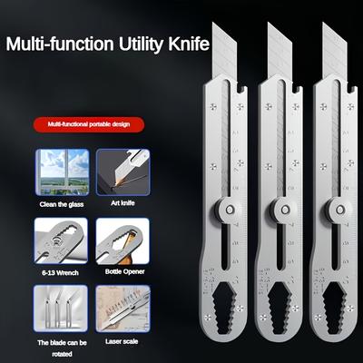 Langlebige Handwerkskunst, Schwerlast-Edelstahl-Universalmessergriff, Rutschfester Griff, Klappbarer Bastelmesserhalter, Ideal zum Schneiden von Tapeten