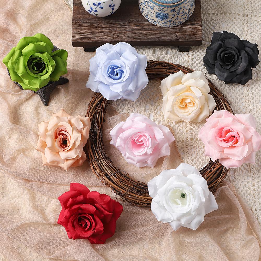 Rose Hair Accessory 9cm Artificial Flower Hair Clip Flower Brooch Bride's Headwear for Party Garden Home Decoration Wedding Deco
