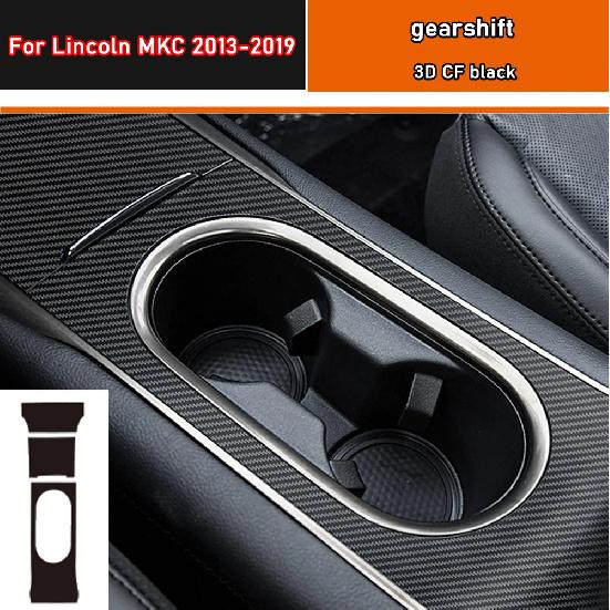 Car Interior Sticker Gear Box Protective Film For Lincoln MKC 2013- Car window Panel Sticker Carbon Fiber Black Left hand drive