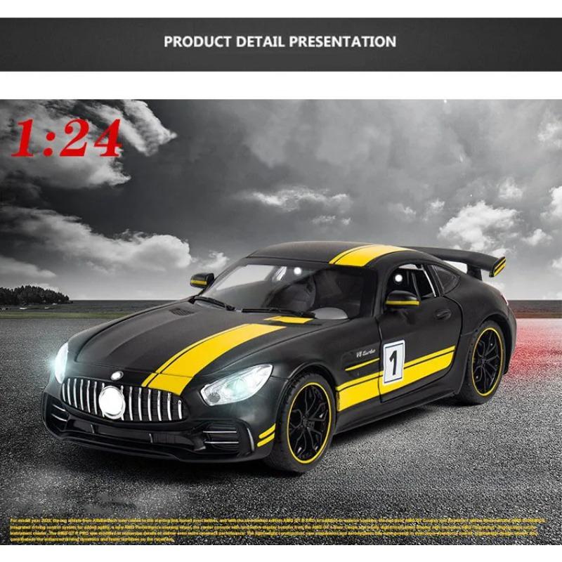 1/24 BENZ GTR Legierungs-Automodell Hochsimulations-Diecasts-Spielzeug mit Ton und Licht Rückziehfahrzeuge Dekoration Spielzeug für Kinder Geschenk