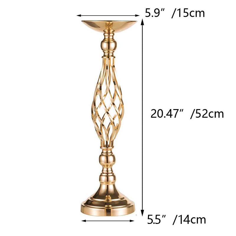 Cross-border dining table candlestick ornaments golden iron vase twist candlestick wedding flowerware wedding props