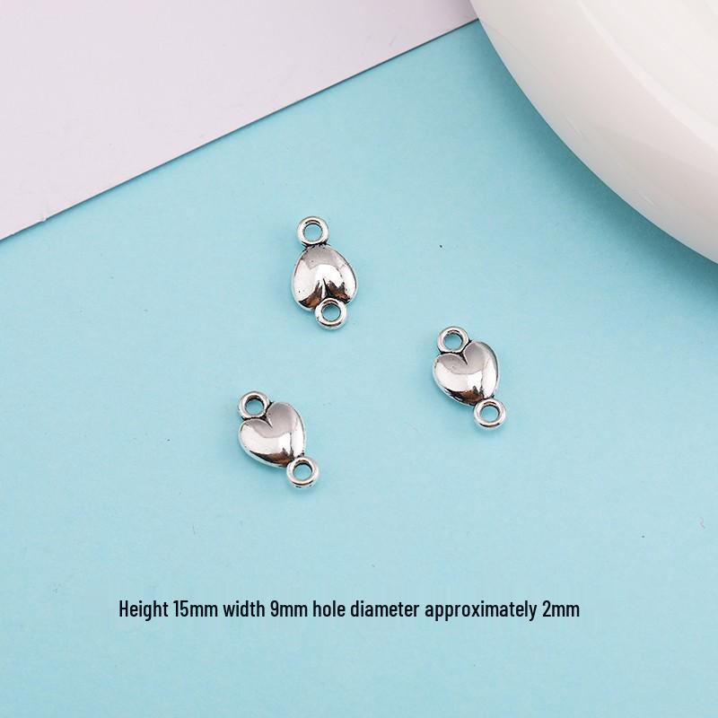 Love Heart Pendant Charm Alloy Jewelry for DIY Bracelets & Necklaces