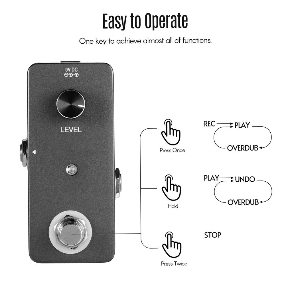 Mini Looper Effect Pedal Guitar Loopers Bass Loop Pedal Ullimited Overdubs 5 Minutes Looping Time with USB Interface