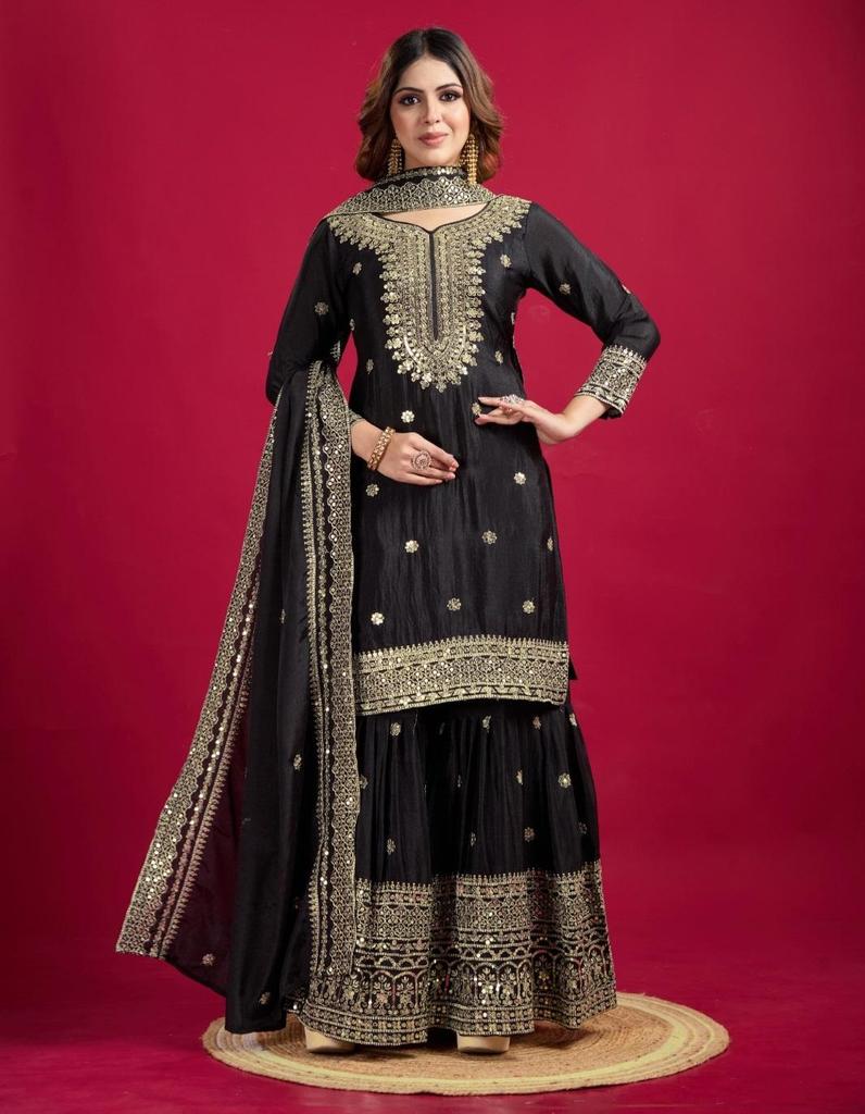 Indian Pakistani Bollywood Salwar Kameez Sharara Palazzo Set Women Party Wear Ethnic