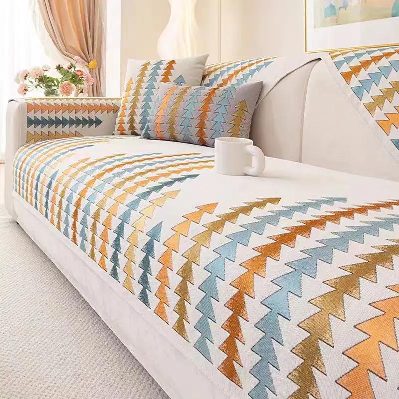 Sofa Cushion Prevent Cat Scratching Non-slip Bohemian Sofa Cover Chenille Four Season Universal Cover Sofa
