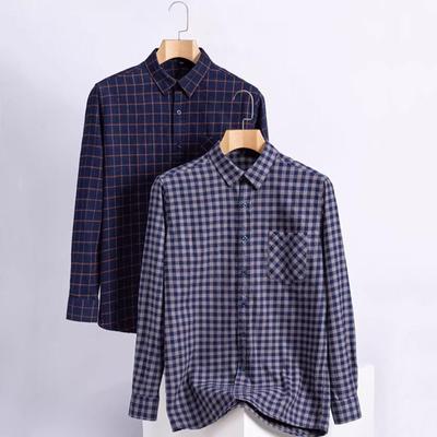 Cotton Plaid Shirts Man Long Sleeve Regular Fit Checked Design Men Casual Shirt with Chest Pocket Autumn Spring Leisure Male Office