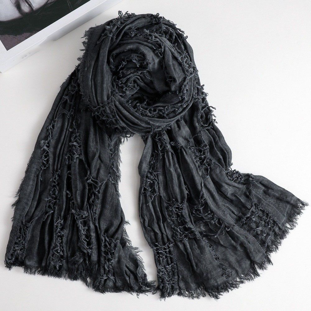 Warm Women Scarf Breathable Neck Warmer Hip Hop Cotton Linen Neckerchie Office