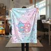 1PC Sanrio Cute Print Flannel Blanket, High Quality All Seasons, Home Decor, Warmth and Comfort, Perfect for Christmas Gifts