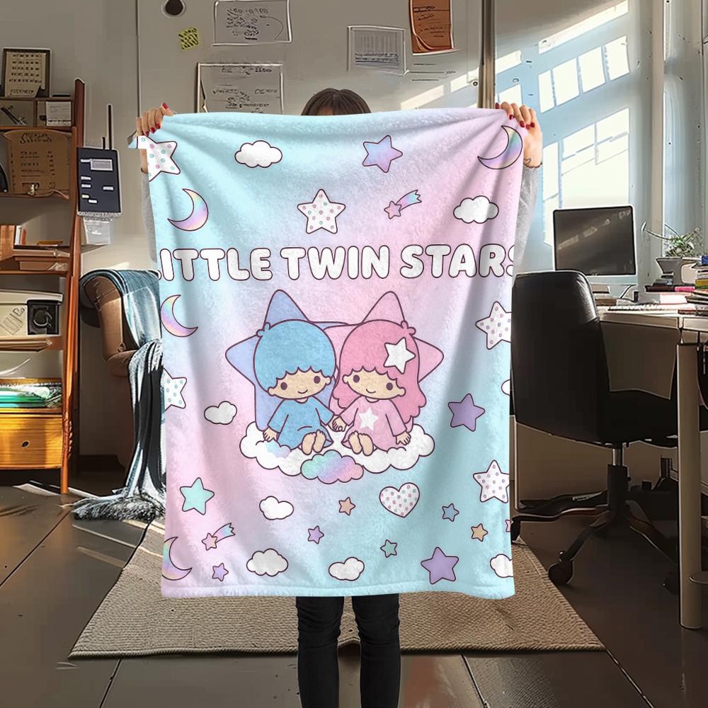 1PC Sanrio Cute Print Flannel Blanket, High Quality All Seasons, Home Decor, Warmth and Comfort, Perfect for Christmas Gifts