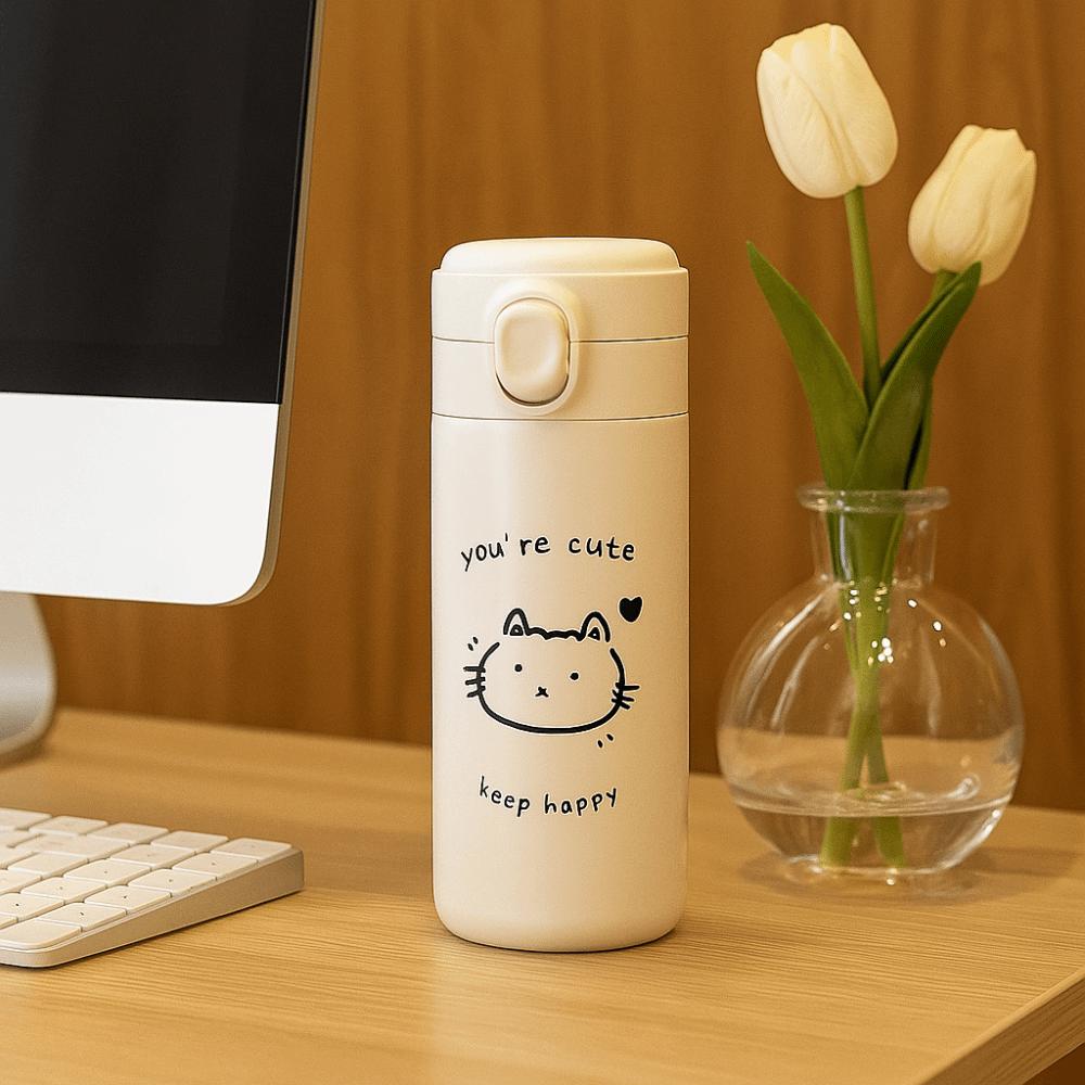 Leak Proof Cartoon Tumbler Vacuum Insulation Kids Water Cup  Students Use