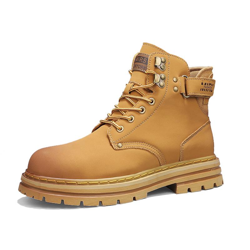 Men's Waterproof High-Top Leather Martin Boots, 2024 New Style Spring & Autumn Shoes for Men and Boys, Unisex Design.
