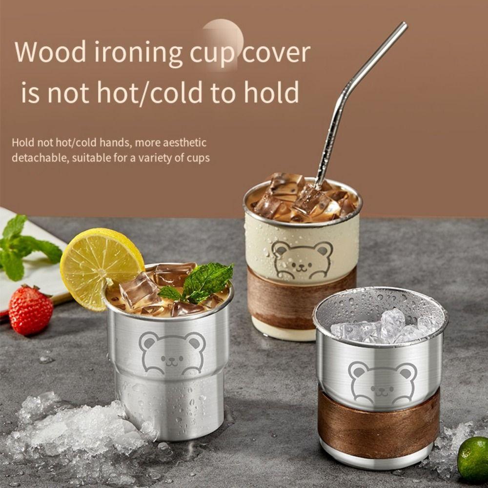 Anti-scalding Cute Tumbler Fall Prevention Stepped Coffee Cup Scratch Proof Small Metal Cup  Adult