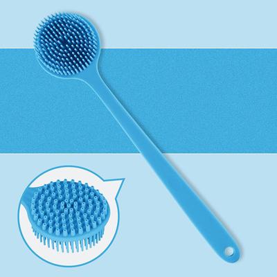 Spazzola Schiena in Silicone, Spazzola per Corpo con Manico Lungo, Spazzola da Doccia Leggera e Facile da Impugnare per la Pulizia e l'Esfoliazione della Pelle con un Gancio Gratuito
