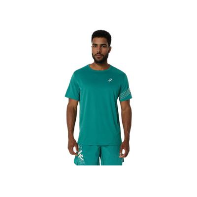 Logo Round Neck Short Sleeve Pullover T-Shirt Men Tops Green 2011D300-300
