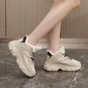 Winter New Velvet Thickened Large Size Cotton Shoes Versatile Thick Sole Heightening Dad Shoes Girls Running Sneakers
