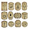 Pack of 12 Halloween Wine Bottle Stickers Vintage Apothecary Design Waterproof Paper for Party Decor