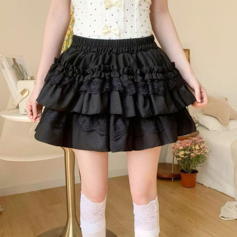 

Lace cake tutu skirt women s sweet skirt A-shaped skirt high waist thin ballet skirt One size fits all