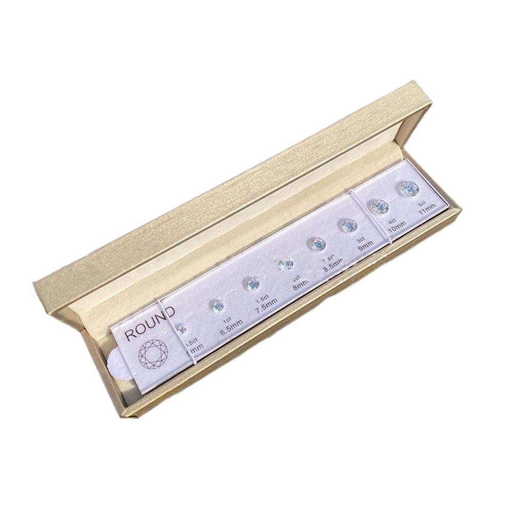 Multipurpose All Shapes Gemstones Rings Size Reference Chart Including Cubic Zirconia for Jewelry Shops Daily Use