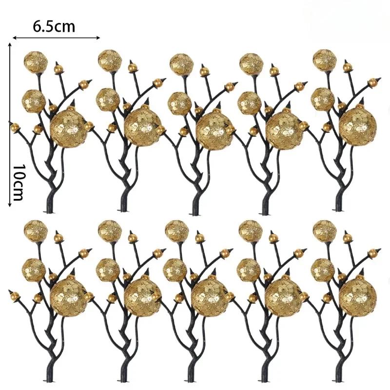 

10/50 шт. рождественские ягодные ветки, искусственный декор для елки, венок, украшение, сверкающий искусственный ягодный шар, новогодняя вечеринка 20PCS