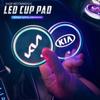 AEF1 LED Car Emblem Water Cup Pad Rechargeable Coaster For KIA K3 Sportage Carnival K5 Seltos Pegas KX1 EV5 Sonet EV6 K4 EV3 Ceed K8