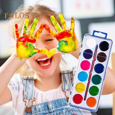 Boxed Watercolor Paint Set Washable Watercolor Paints with Paintbrush Portable Watercolor Palette Kids Art Supplies for Birthday Gift Classroom Travel