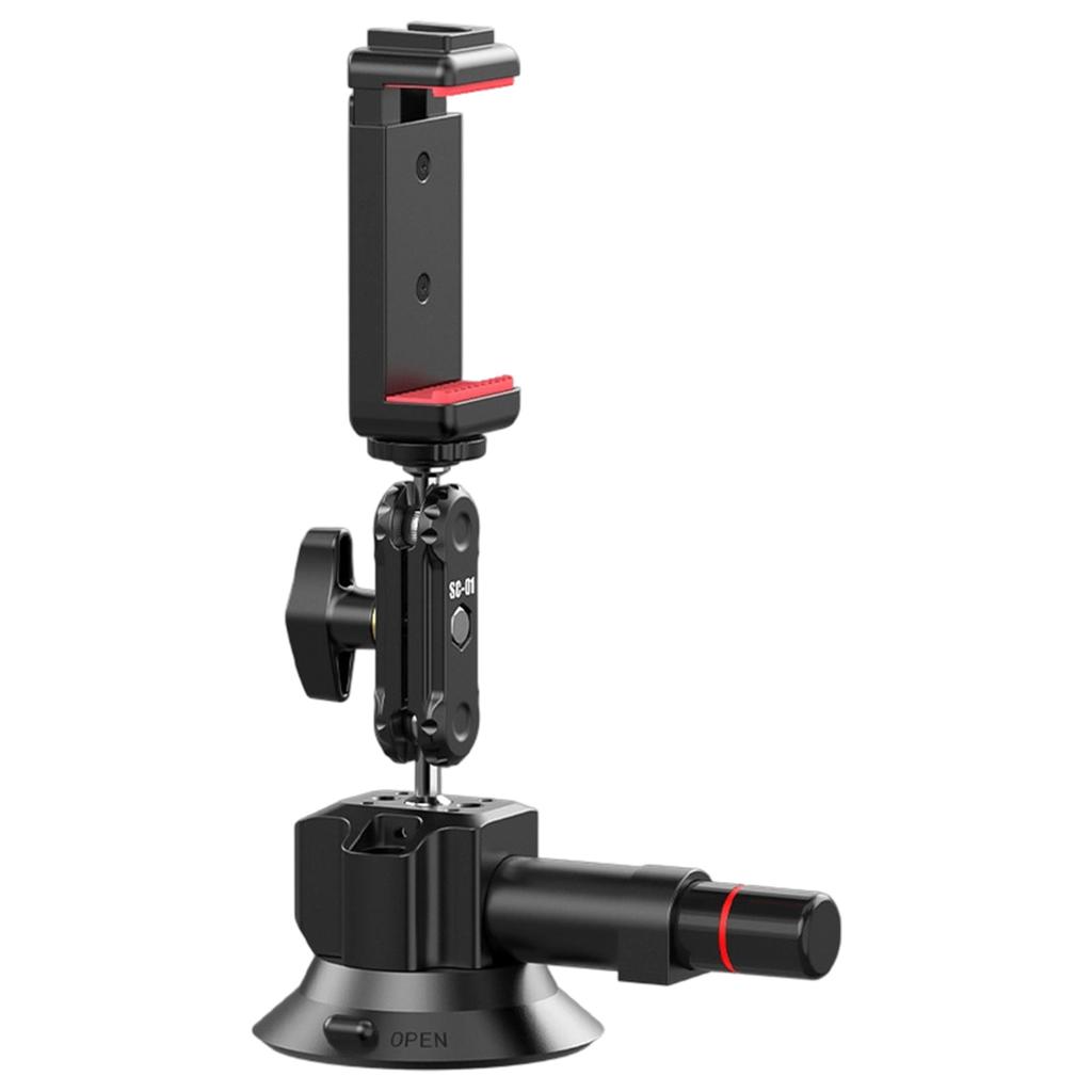 Aluminum Action Camera Holder 3" Vacuum Base Supports 20KG Weight For Car Glass Flat Surfaces