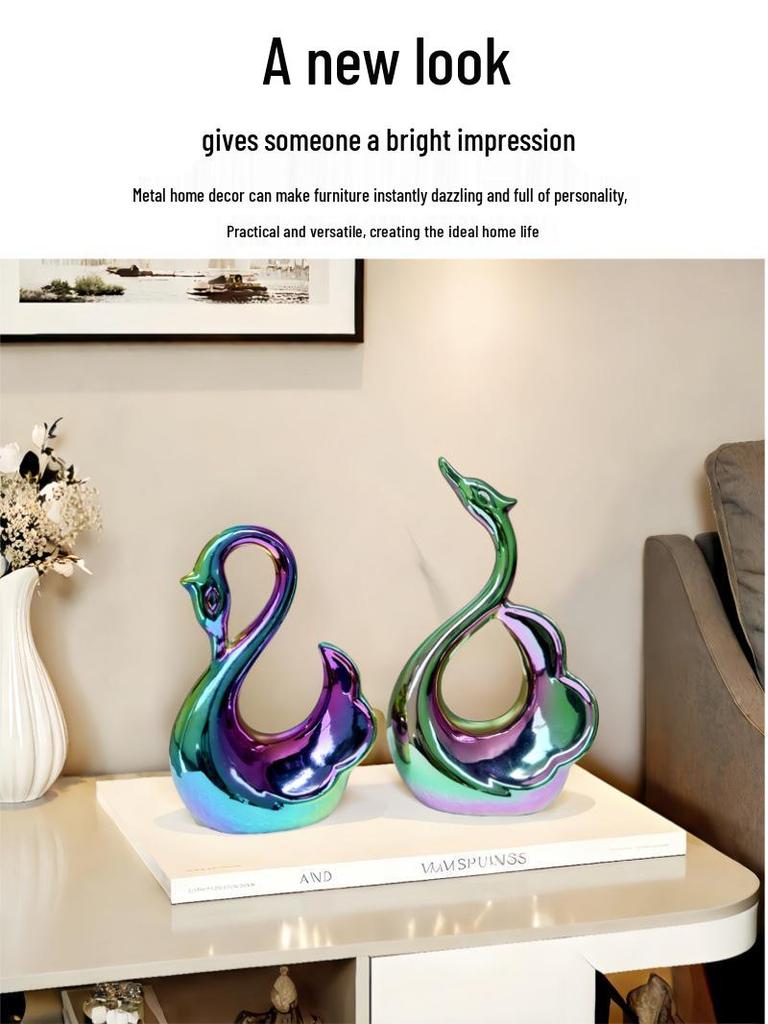 Figuritas de Cisne de Lujo: Decoración Elegante para Entrada, Sala de Estar o Armario
