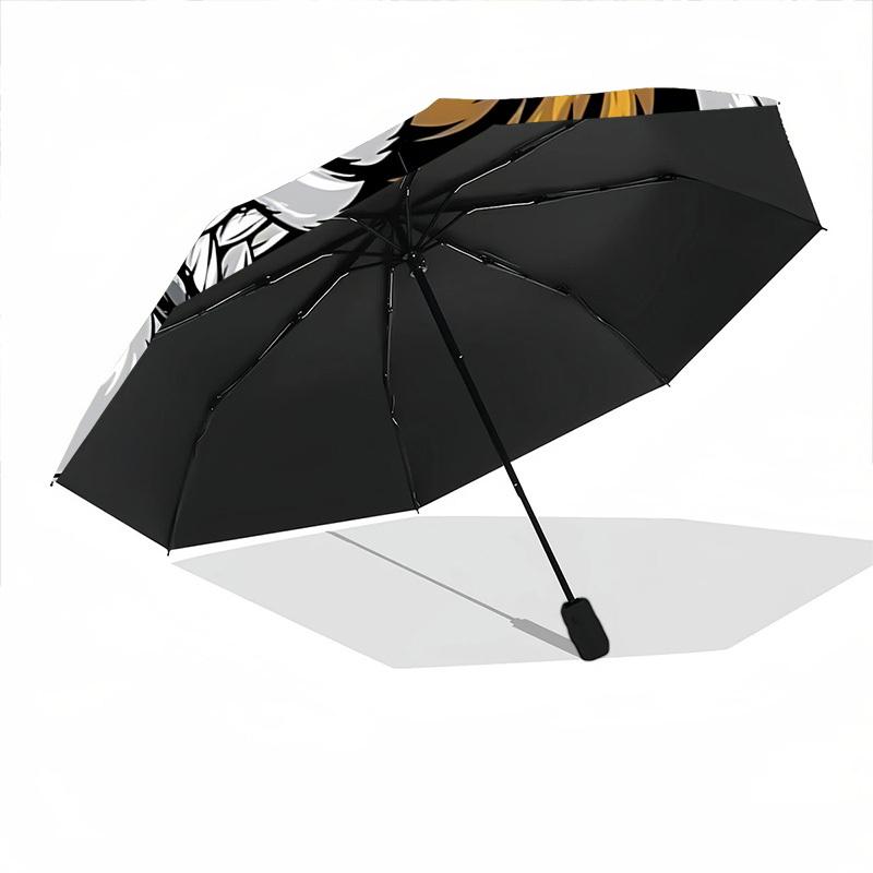 1pc Tiger Head Automatic Open/close Folding Umbrella, Compact Portable Travel Umbrella, Durable Construction yy250809063