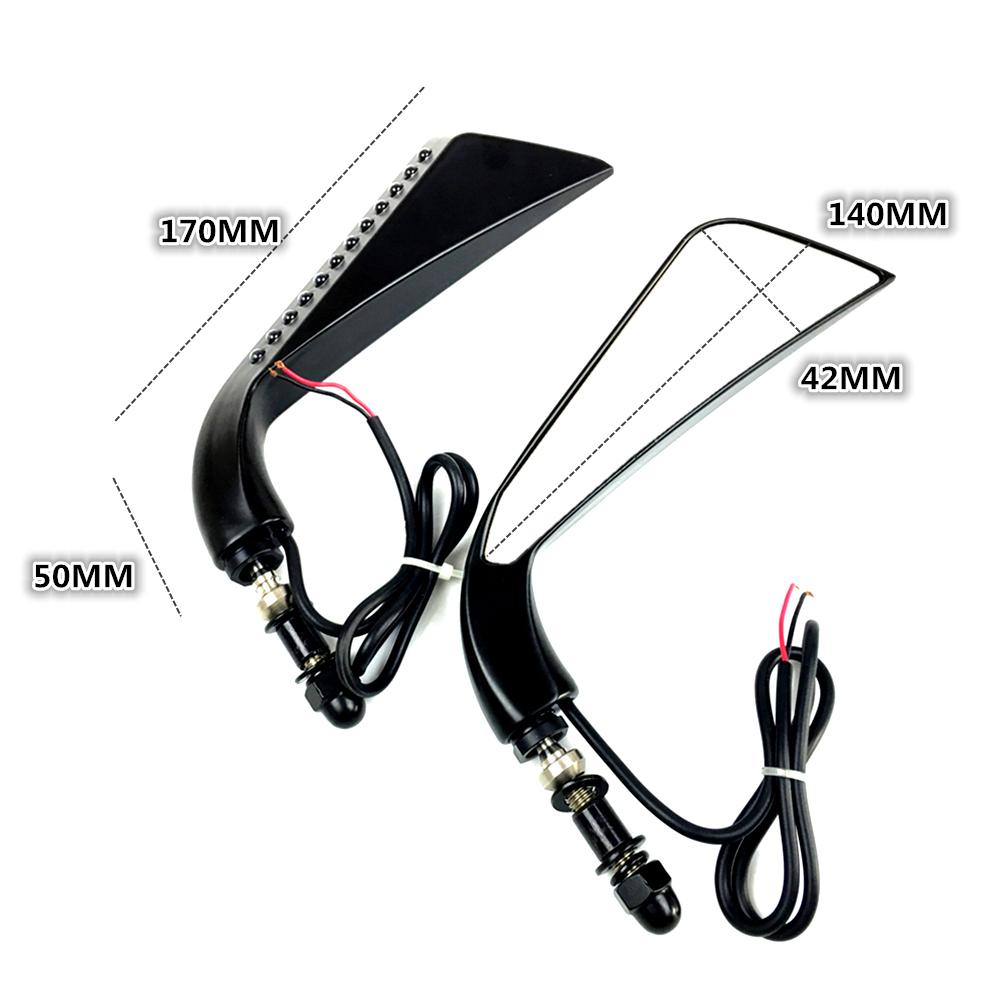 For Harley Sportster Softail Dyna Electra Glide Motorcycle LED Sickle Rearview Side Mirror With Flowing Water Turn Signal