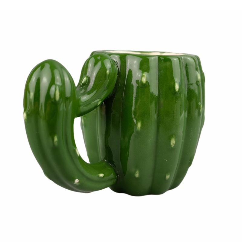 Nordic Creative Cactus Ceramic Water Cup Mug Couple Gift Cup Plant Shape Creative 3D Advertising Cup