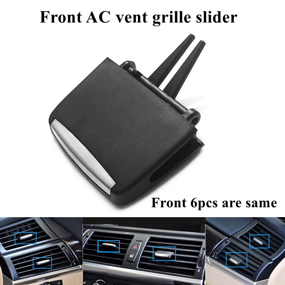 Dashboard Ac Vent Grille Slider Rear Trunk Switch Start Stop Button Venlitation Ac Buttons Ignition Caps For BMW X5 X6 E70 E71
