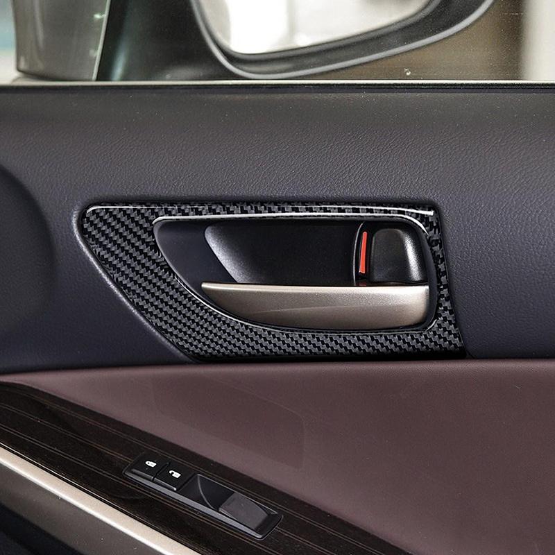 Car Accessories Inner Front Door Handle Panel Frame Decoration Cover Trim Carbon Fiber Sticker For Lexus IS250 300 350