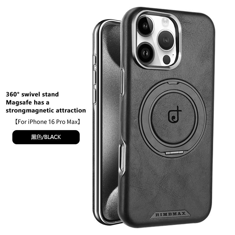 

For iphone 16 15 14 13 12 Pro Plus Max Case Matte Leather Microfiber Lining 360° Rotation Metal Stand Full Back Soft Cover Artificial leather&iPhone 12 Pro Max