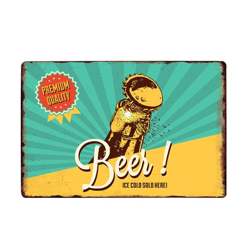 Beer Vintage Metal Tin Sign Chic Home Bar Cafe Poster Wall Decor Art Plaque Pub Tavern Retro Decorative Plates 20*30 CM