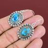 Copper Blue Turquoise Earring Vintage Gemstone Earrings 925 Sterling Silver Earring Antique Jewelry Handmade Dangle Earring Engagement Gifts