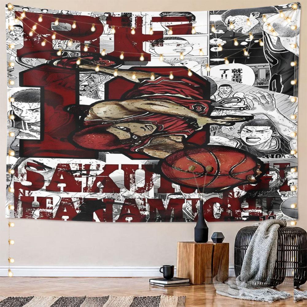 "Dynamic Basketball Slam Dunk Design" Pattern Wall Hanging Tapestry Decorative Tapestry Home Decor for Bedroom and Living Room