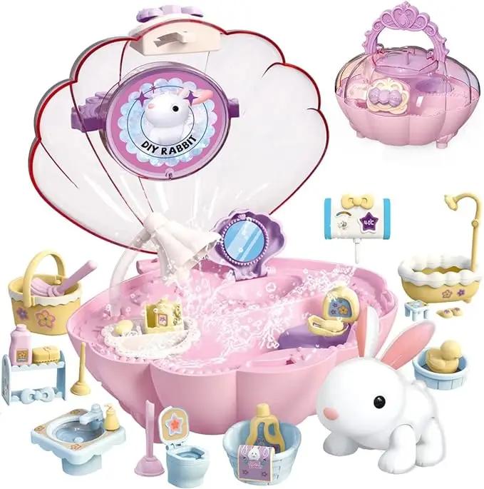 

Игровой набор для кукольного домика, игрушки для девочек, детская игрушка по уходу за домашними животными, ролевая игра «сделай сам», игрушка для ухода за кошкой, парикмахерская с переносной коробкой