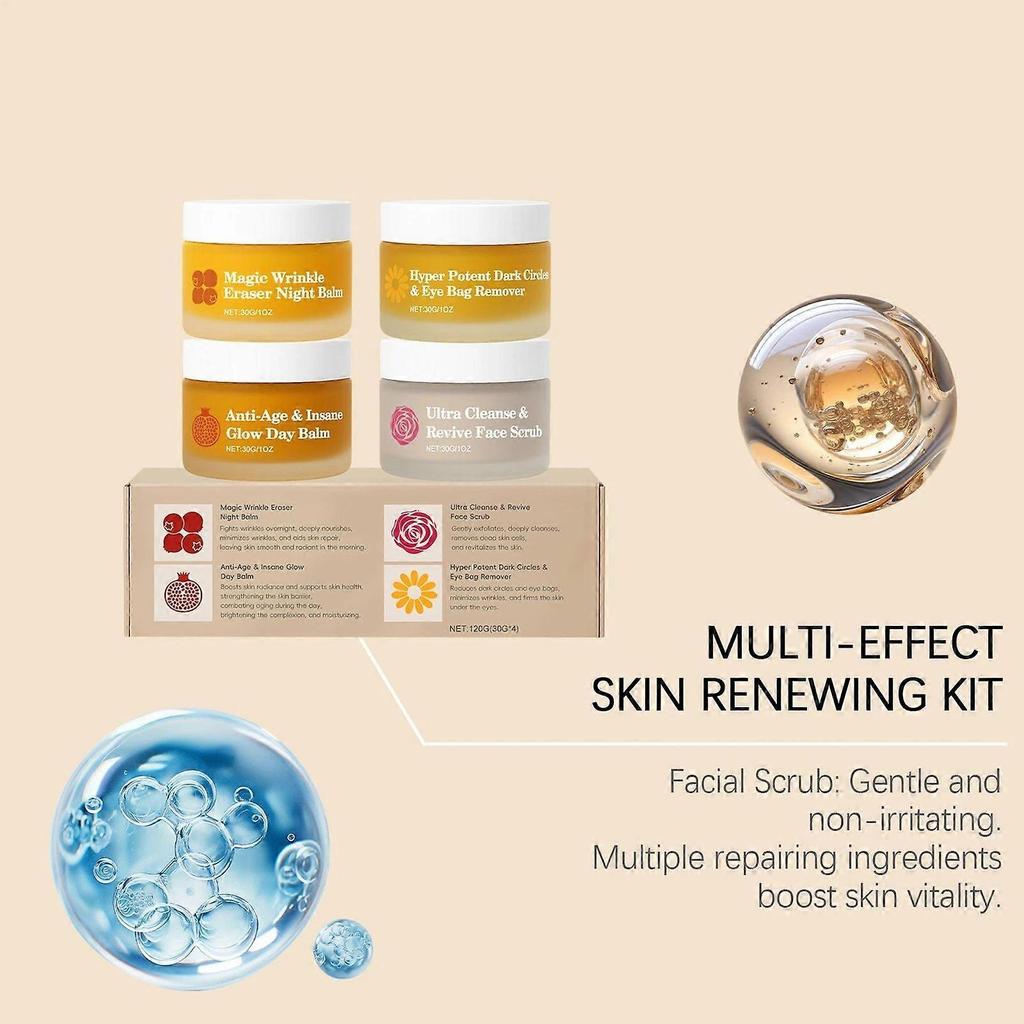 The Complete System for Mature Women's Skin Organic Skin Face Balm 4 In 1 Set for All Skin Types Less