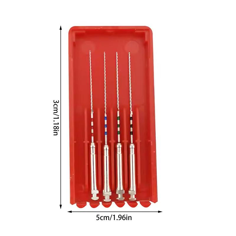 4 Stück Dental Gc Feilen 25Mm 45-60# Edelstahl Wurzelkanal Revision Endodontie Instrumente Dentalfeilen Labor